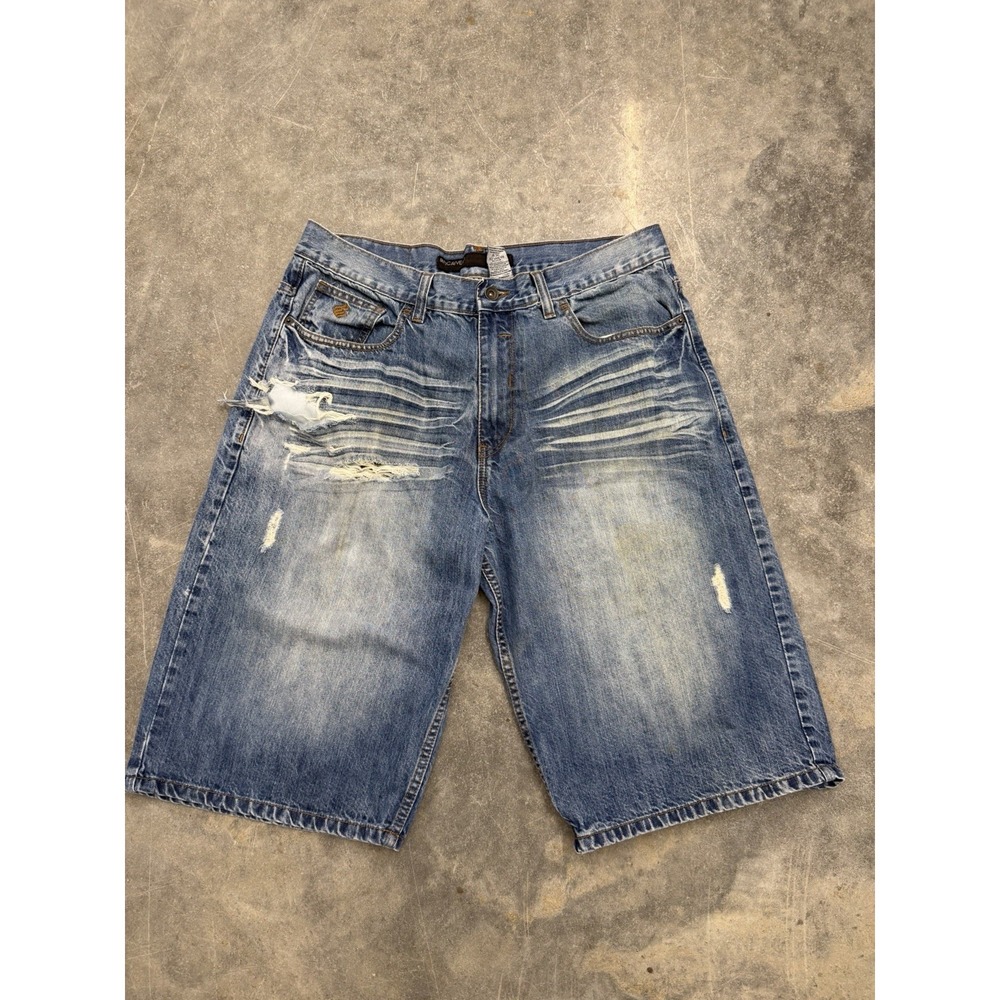 Vintage Rocawear Jean Shorts Men's 36 Blue 13" Inseam Skater Grunge y2k Cyber